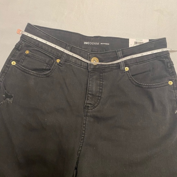 INC International Concepts Women's Washed Black Mid-Rise Boyfriend Jeans size 8 - Picture 6 of 16